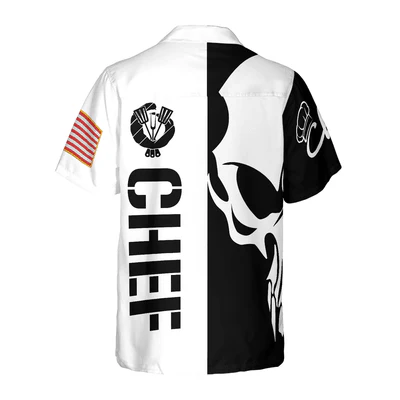 Chef Hawaiian Shirt, Skull Chef American Flag Aloha Shirt For Men - Perfect Gift For Chef, Husband, Boyfriend, Friend, Family - Image 3
