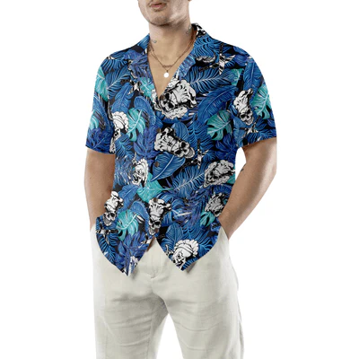Chef Hawaiian Shirt, Tropical Leaves Blue Chef Aloha Shirt For Men - Gift For Chef, Husband, Boyfriend, Family, Friends - Image 5