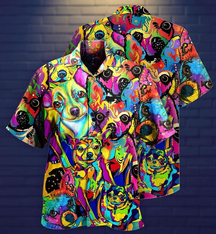 Chihuahua Aloha Hawaii Shirt - Chihuahua Colorful Painting Hawaiian Shirt For Summer - Perfect Gift For Dog Lovers, Friend, Family