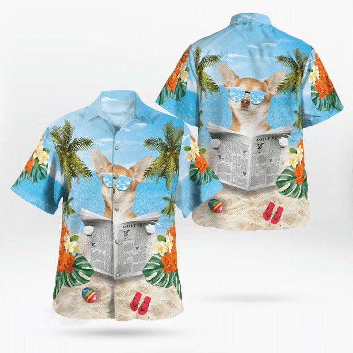 Chihuahua Hawaii Shirt - Summer Beach Tropical Leaves Hawaii Shirt - Perfect Gift For Dog Lovers Friend, Family - Image 4