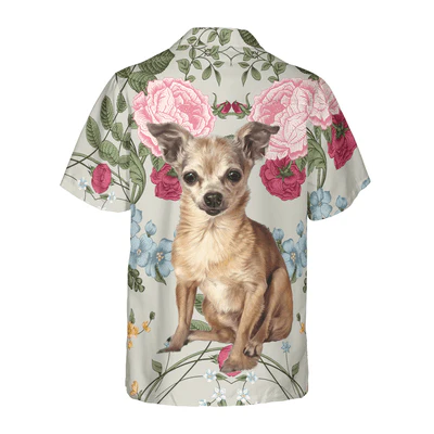 Chihuahua Hawaiian Shirt, Chihuahua Floral, Pink Roses Aloha Shirt For Men And Women - Perfect Gift For Chihuahua Lovers, Friends, Family - Image 3