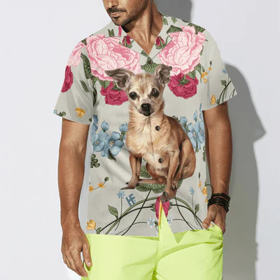 Chihuahua Hawaiian Shirt, Chihuahua Floral, Pink Roses Aloha Shirt For Men And Women - Perfect Gift For Chihuahua Lovers, Friends, Family - Image 5