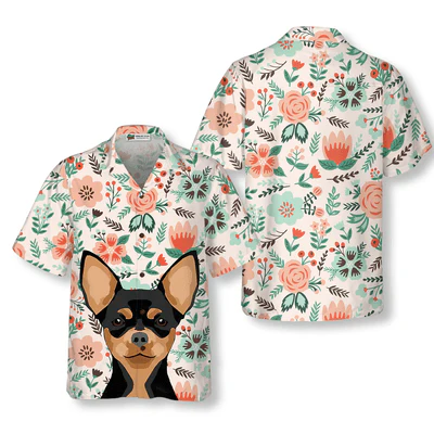 Chihuahua Hawaiian Shirt, Chihuahua Lover, Happiness Is Chihuahua Kisses Aloha Shirt For Men - Perfect Gift For Chihuahua Lovers, Friends, Family