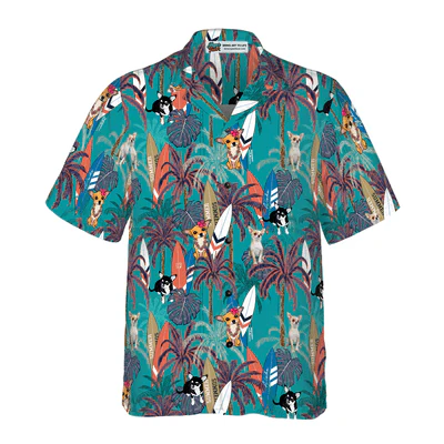 Chihuahua Hawaiian Shirt, Chihuahua Surfboard, Palm Tree Aloha Shirt For Men - Perfect Gift For Chihuahua Lovers, Husband, Boyfriend, Friend, Family - Image 2