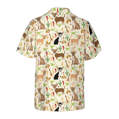 Chihuahua Hawaiian Shirt, Fiesta Chihuahua And Margaritas Celebration Aloha Shirt For Men - Perfect Gift For Chihuahua Lovers, Friend, Family - Image 3