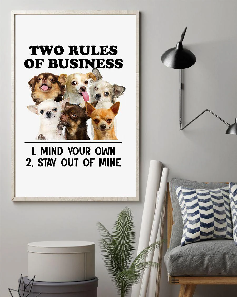 Chihuahua Portrait Canvas - Chihuahua Two Rules Of Business Canvas - Gift For Chihuahua Lovers, Family, Friends - Image 2