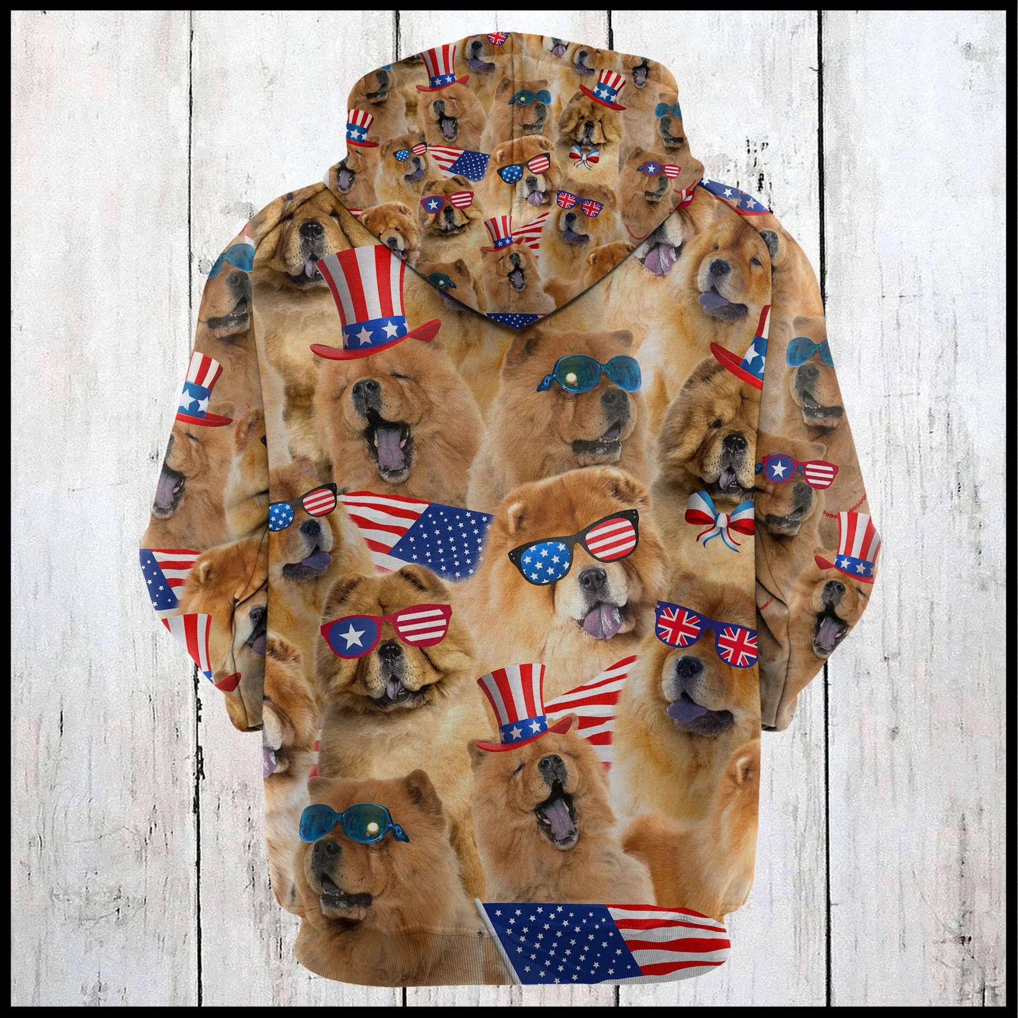 Chow Chow USA Awesome Pullover Premium Hoodie 4th of July, Perfect Outfit For Men And Women On Christmas New Year Autumn Winter - Image 3