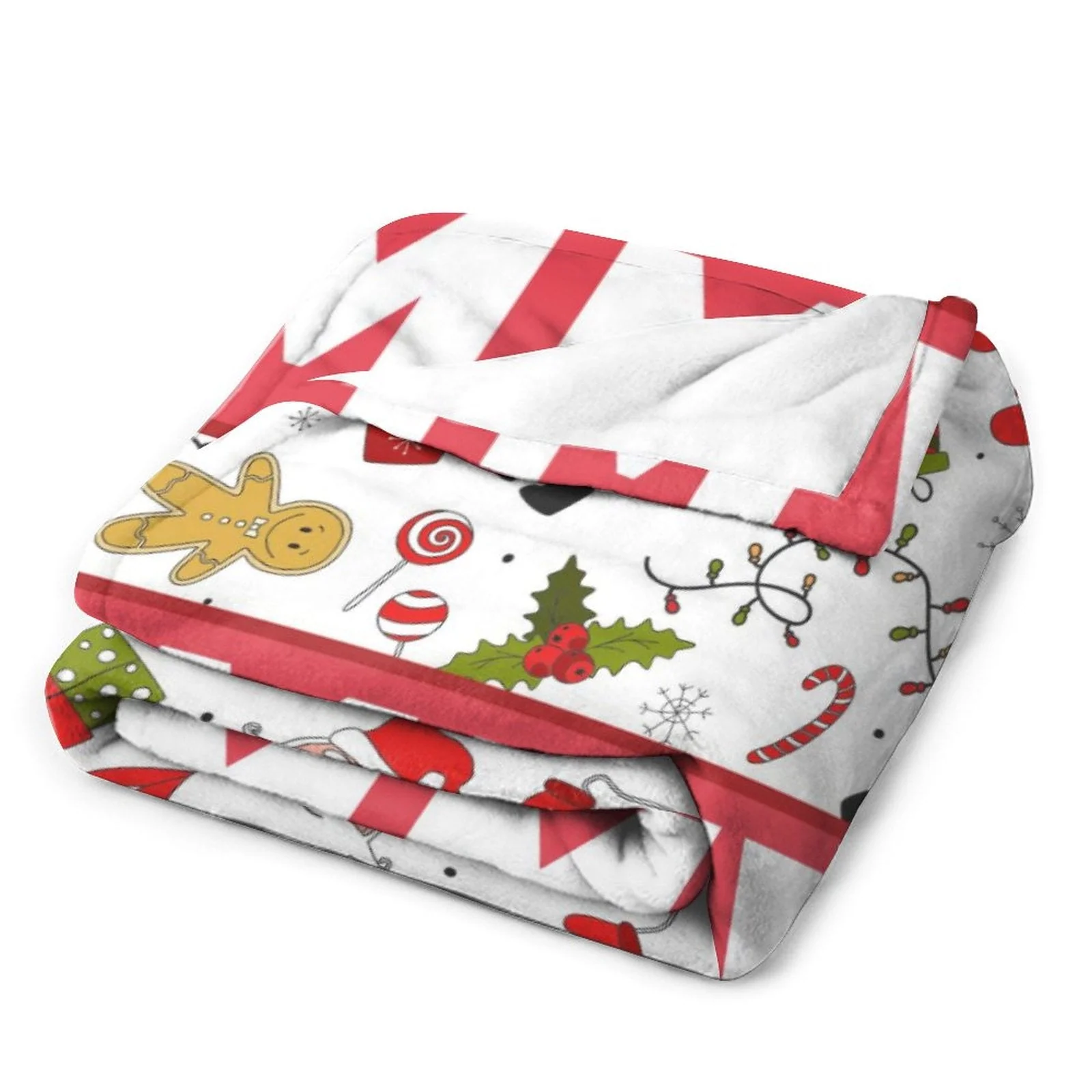 Christmas Cute Icon Baby Kids Blanket With Customized Name For Baby Shower, Baby Nursery, Son, Daughter, Granddaughter, Grandson - Image 3