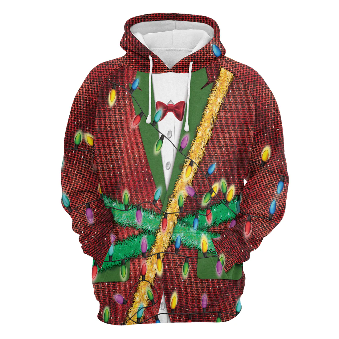 Christmas Light Premium Christmas Hoodie, Christmas Light Unisex Red Hoodie For Men & Women - Perfect Gift For Christmas, Family - Image 4