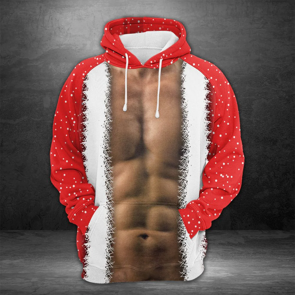 Christmas Muscle Man Pullover Premium Hoodie, Perfect Outfit For Men And Women On Christmas New Year Autumn Winter - Image 2