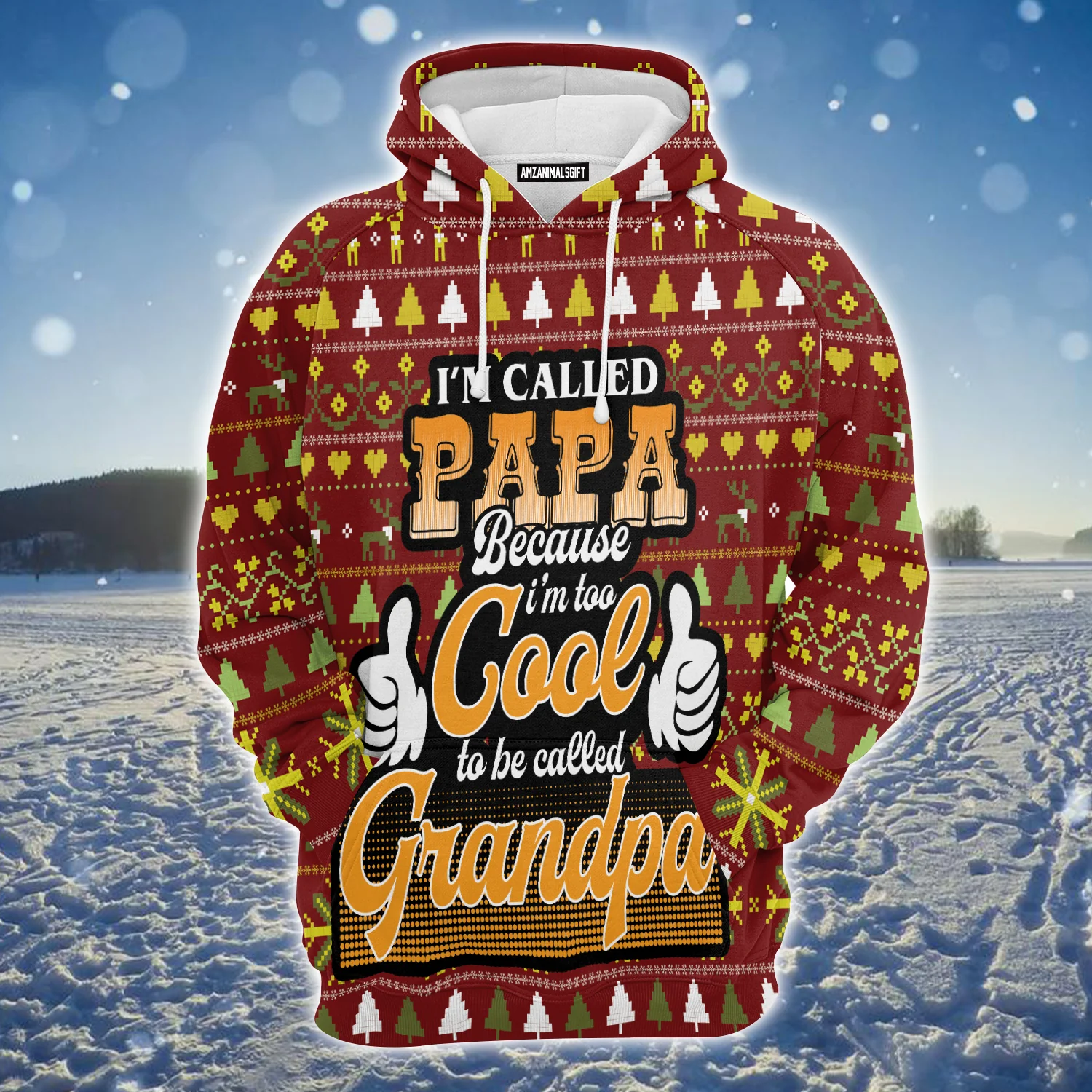 Christmas Premium Christmas Hoodie, Papa Too Cool To Be Called Grandpa Unisex Hoodie For Men & Women - Perfect Gift For Christmas, Friends, Family - Image 2