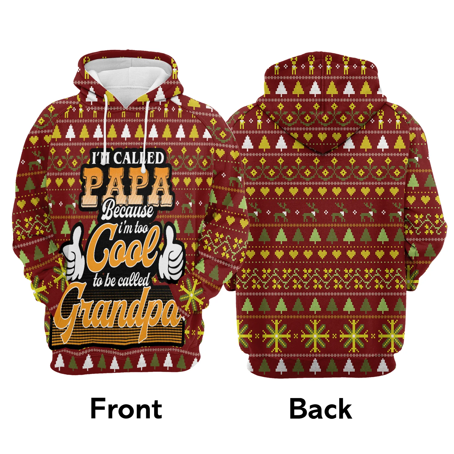 Christmas Premium Christmas Hoodie, Papa Too Cool To Be Called Grandpa Unisex Hoodie For Men & Women - Perfect Gift For Christmas, Friends, Family - Image 3