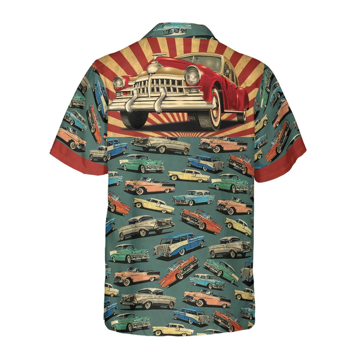 Classic Vintage Car Hawaiian Shirt - Perfect Gift For Lover, Friend, Family - Image 3