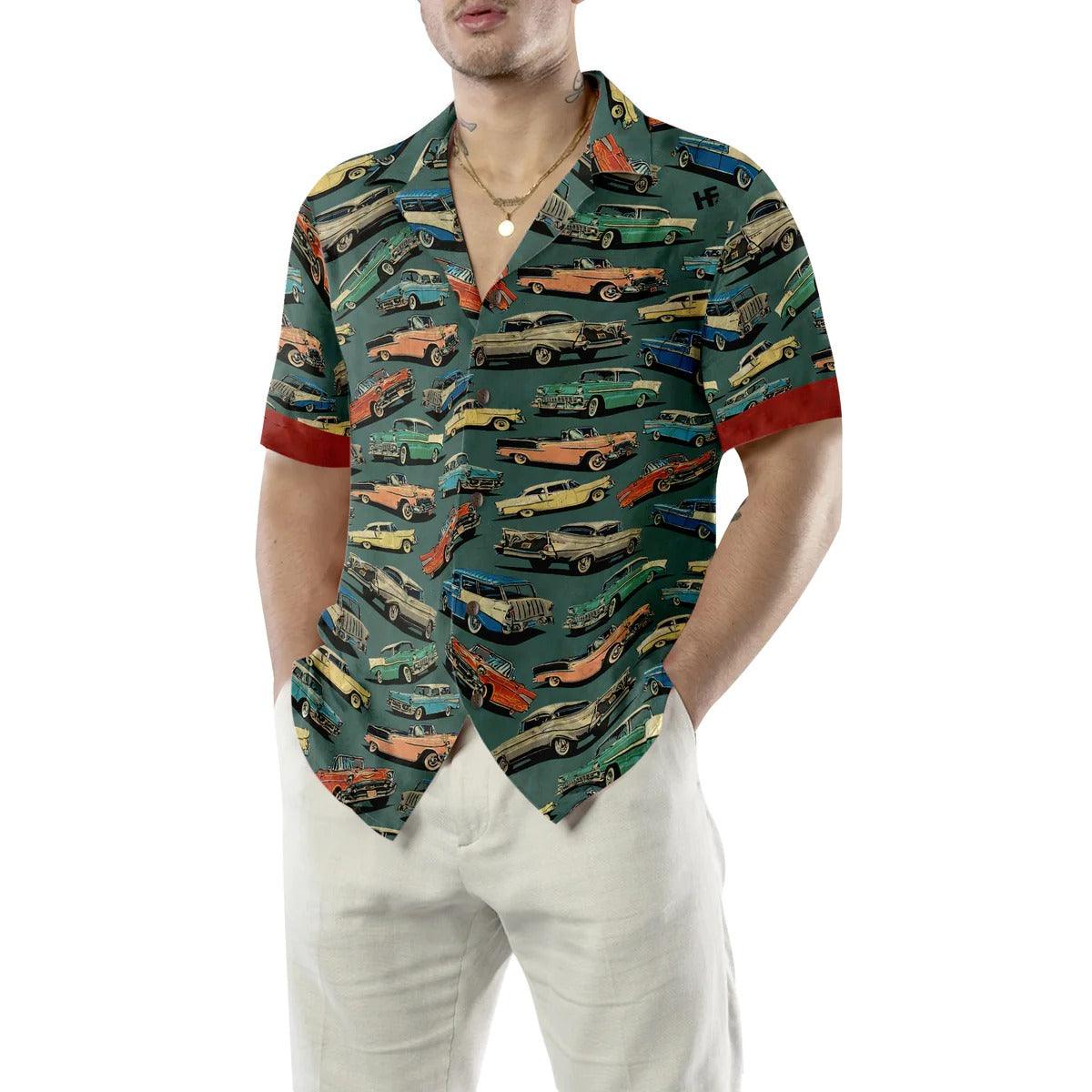 Classic Vintage Car Hawaiian Shirt - Perfect Gift For Lover, Friend, Family - Image 4