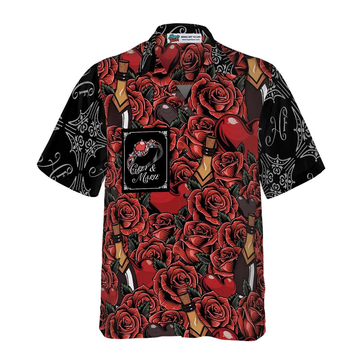 Color Of Love Red Flower Sticker Custom Hawaiian Shirt - Perfect Gift For Lover, Friend, Family
