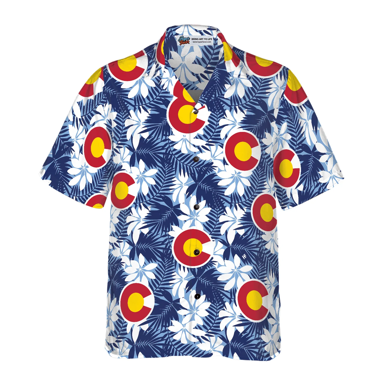 Colorado Flag Seamless Pattern USA Hawaiian Shirt, Colorful Summer Aloha Shirts For Men Women, Perfect Gift For Husband, Wife, Boyfriend, Friend - Image 4
