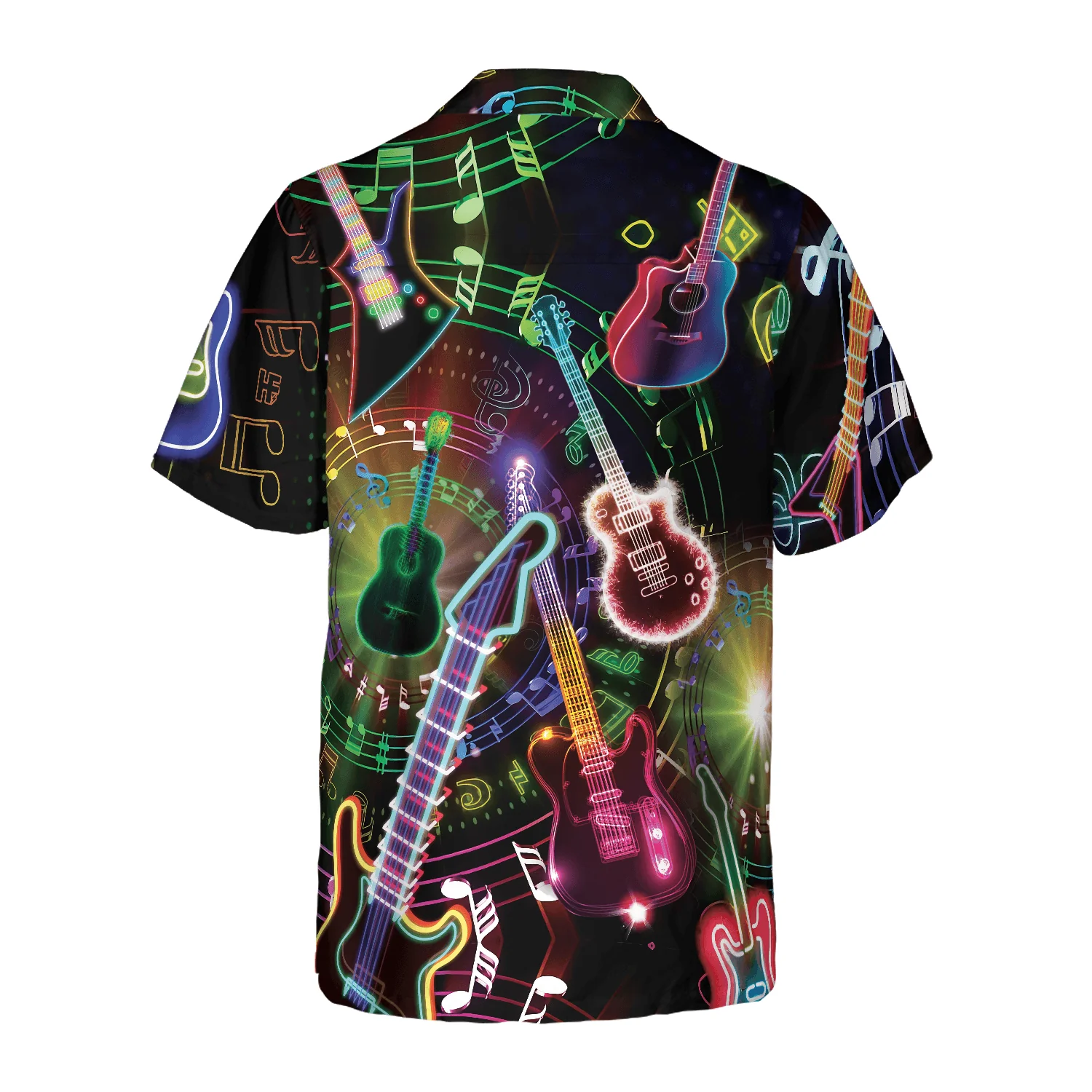 Colorful Guitars Hawaiian Shirt, Colorful Summer Aloha Shirt For Men Women, Perfect Gift For Friend, Family, Team, Guitar Lovers - Image 2