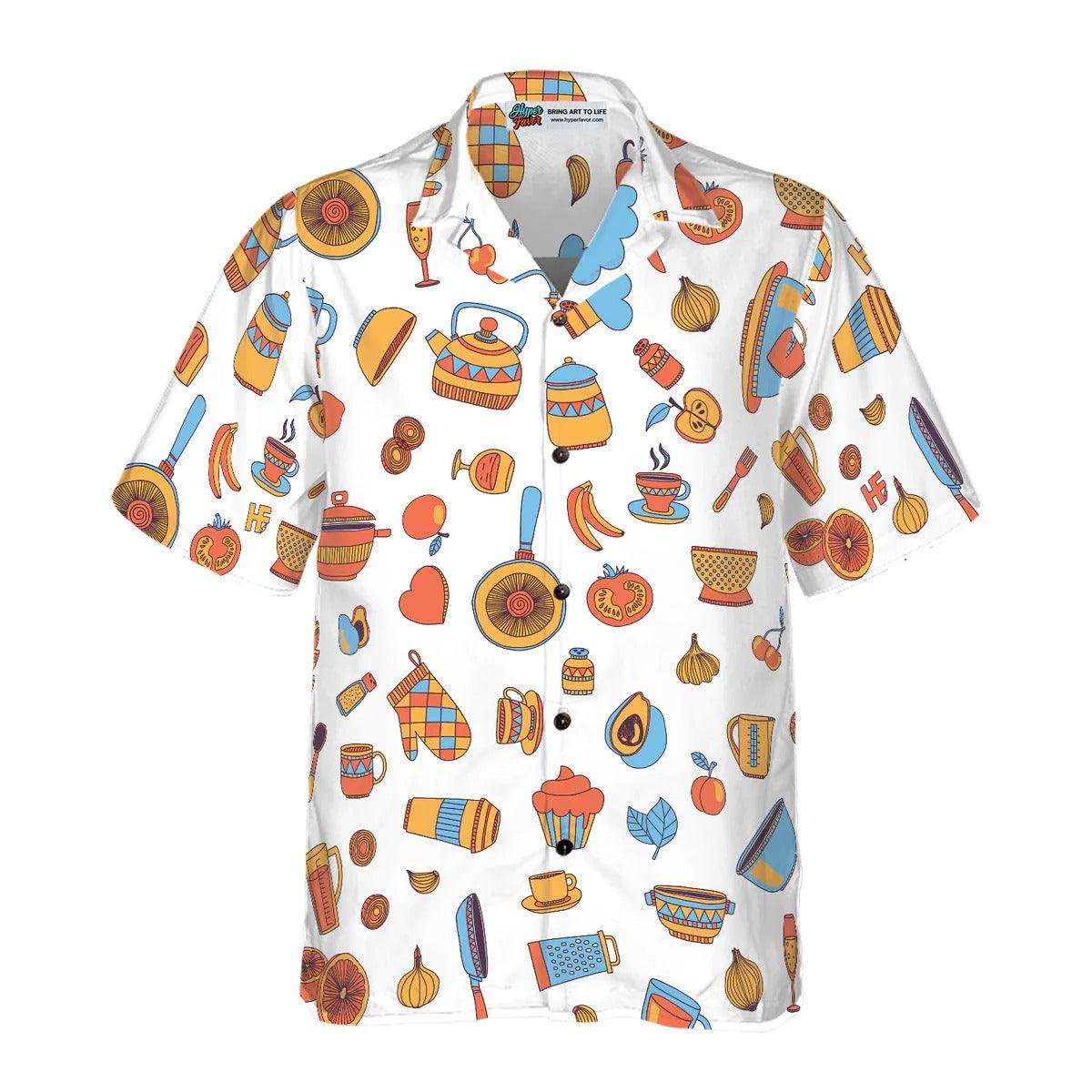 Cooking Aloha Hawaiian Shirt, Cooking Seamless Pattern Aloha Shirt, Cooking Hawaiian Shirt For Summer - Perfect Gift For Men, Women, Friend, Family - Image 2