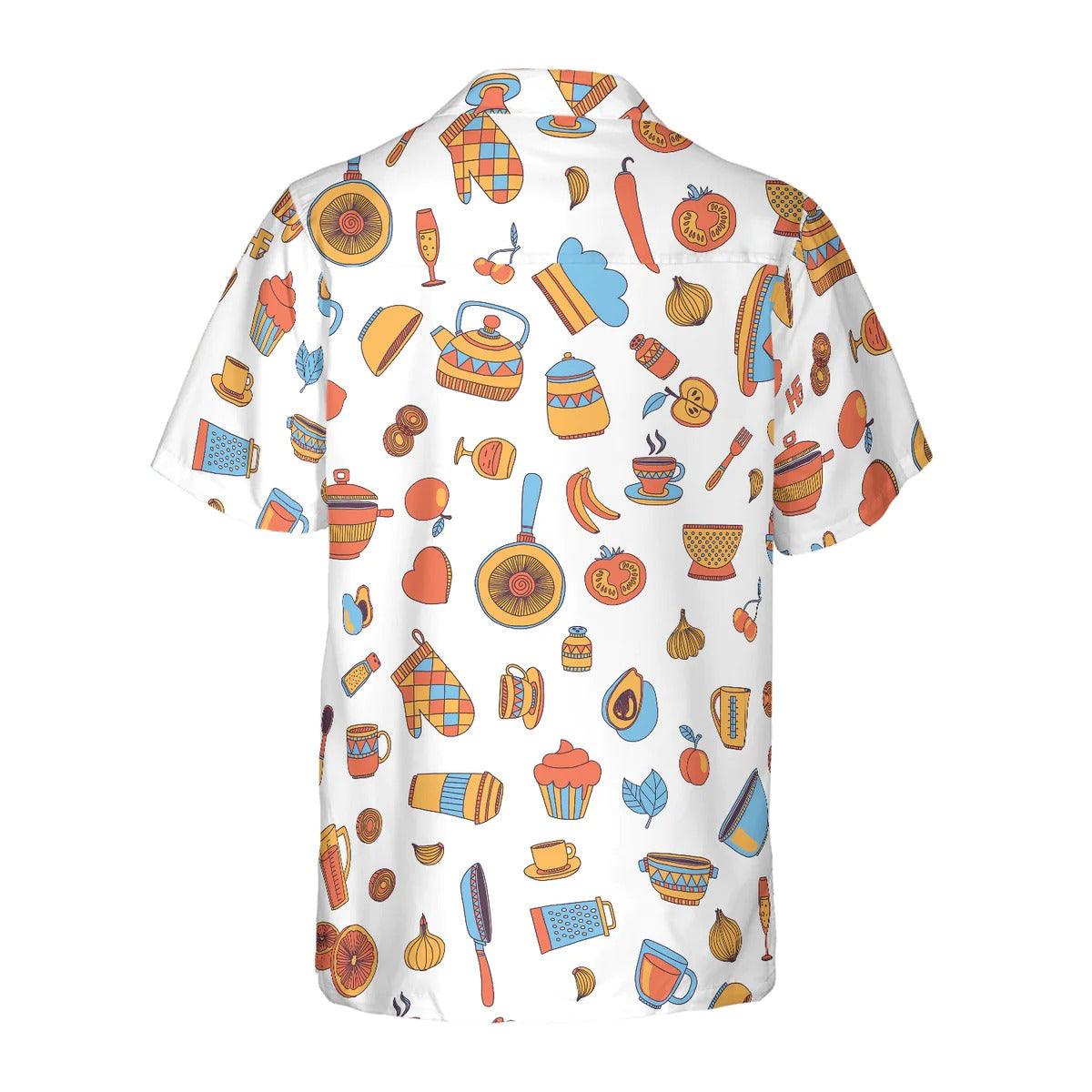 Cooking Aloha Hawaiian Shirt, Cooking Seamless Pattern Aloha Shirt, Cooking Hawaiian Shirt For Summer - Perfect Gift For Men, Women, Friend, Family - Image 3