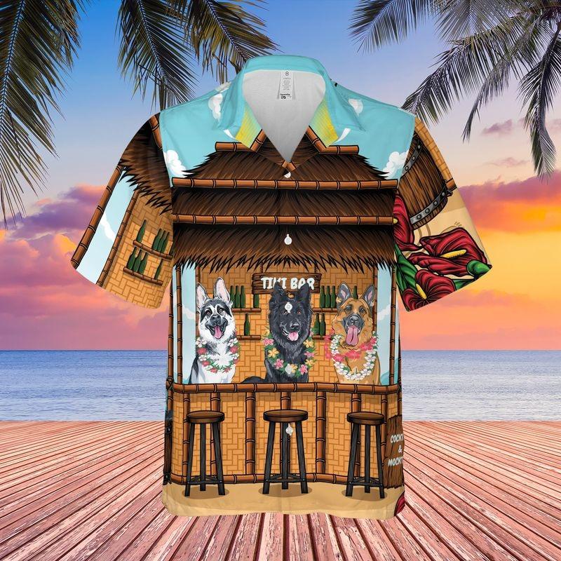 German Shepherd Aloha Hawaiian Shirt - Tropical Leaves House Hawaiian Shirt, Tiki Bar Holiday Beach Hawaiian Shirt For Men & Women, Dog Lover - Image 2