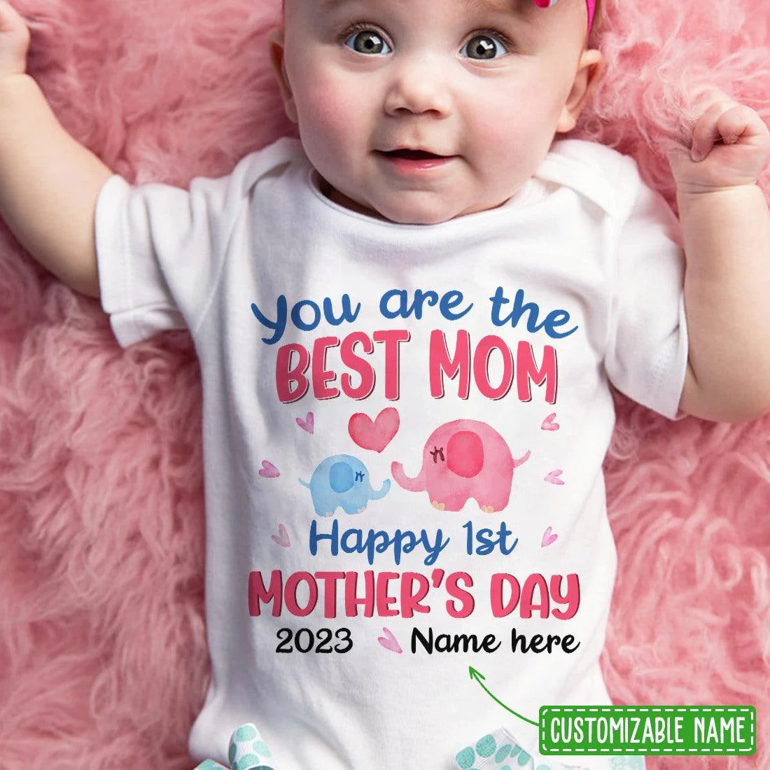 Happy 1st Mother's Day Baby Onesies - You Are The Best Mom Cute Baby Bodysuit Onesies, Personalized Newborn Onesies