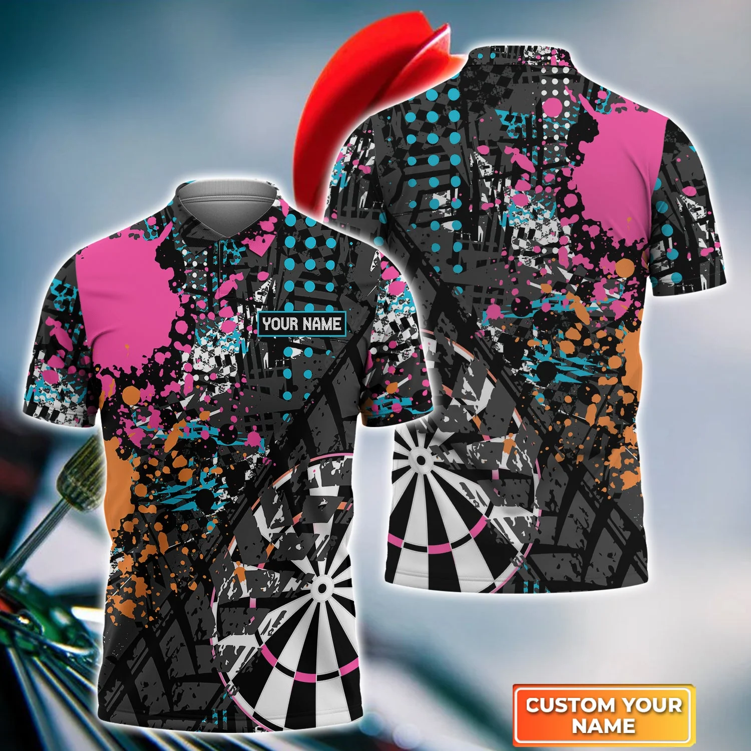 Personalized Darts Polo Shirt - Custom Name Darts Colorful Polo Shirt - Polo Shirt For Darts Team, Darts Lover - Image 2
