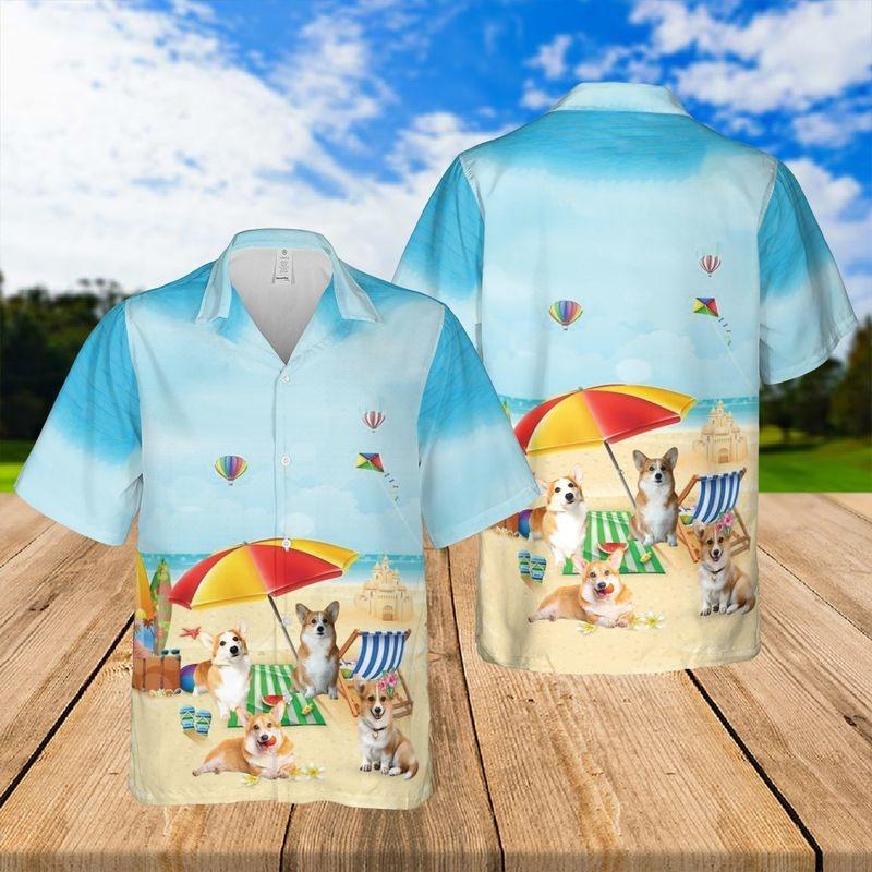 Corgi Aloha Hawaiian Shirt - Dog Hawaiian Shirt, Corgi Dog Funny In Beach Hawaiian Shirt - Perfect Gift For Men & Women, Corgi Lover - Image 2