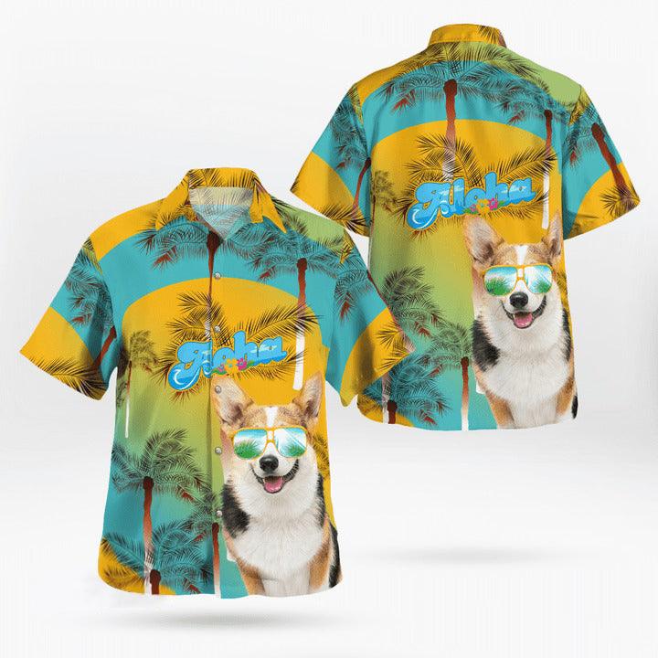 Corgi Aloha Hawaiian Shirt - Summer Beach Tropical Leaves Hawaiian Shirt For Summer - Perfect Gift For Dog Lovers Friend, Family
