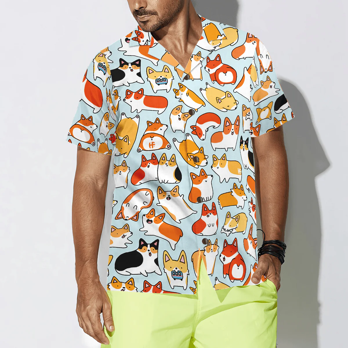 Corgi Hawaiian Shirt, Corgi World Aloha Shirt For Men - Perfect Gift For Corgi Lover, Husband, Boyfriend, Friend, Family - Image 4