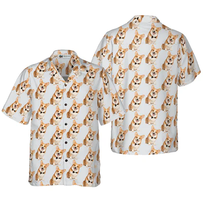 Corgi Hawaiian Shirt, Gentleman Corgi Aloha Shirt For Men - Perfect Gift For Corgi Lovers, Husband, Boyfriend, Friend, Family