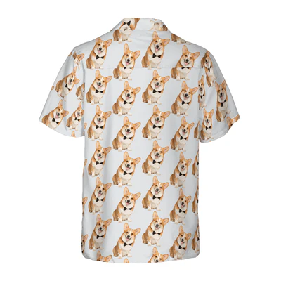 Corgi Hawaiian Shirt, Gentleman Corgi Aloha Shirt For Men - Perfect Gift For Corgi Lovers, Husband, Boyfriend, Friend, Family - Image 3