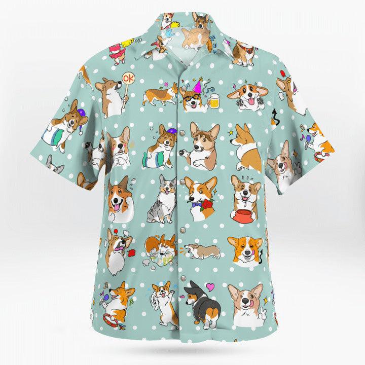 Corgi Hawaiian Shirt, Pembroke Welsh Corgi Cute Hawaiian Shirt, Funny Corgi Dog Aloha Shirt - Perfect Gift For Men, Women, Dog Lover, Friend, Family - Image 3