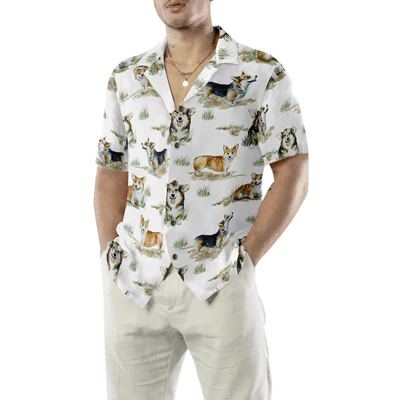 Corgi Hawaiian Shirt, Smiling Corgi Aloha Shirt For Men - Perfect Gift For Corgi Lovers, Husband, Boyfriend, Friend, Family - Image 4