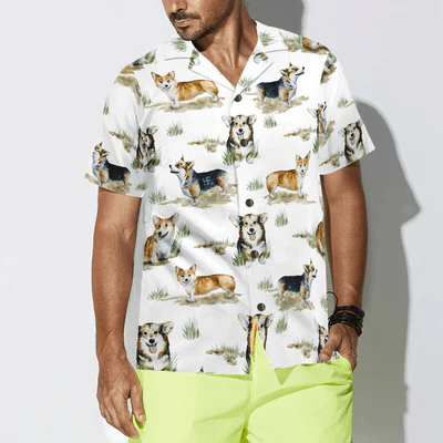 Corgi Hawaiian Shirt, Smiling Corgi Aloha Shirt For Men - Perfect Gift For Corgi Lovers, Husband, Boyfriend, Friend, Family - Image 5