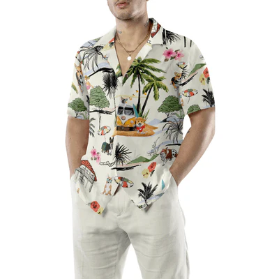 Corgi Hawaiian Shirt, Tropical Summer, Hawaiian Beach Aloha Shirt For Men - Perfect Gift For Corgi Lovers, Husband, Boyfriend, Friend, Family - Image 4