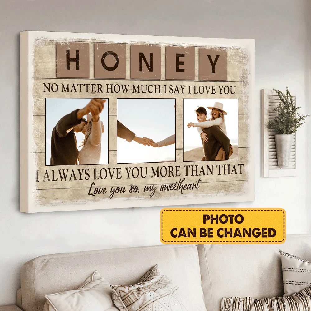 Couple Landscape Canvas - Personalized Couple Canvas - Love you so my sweetheart Landscape Canvas - Custom Gift For Couple - Image 2