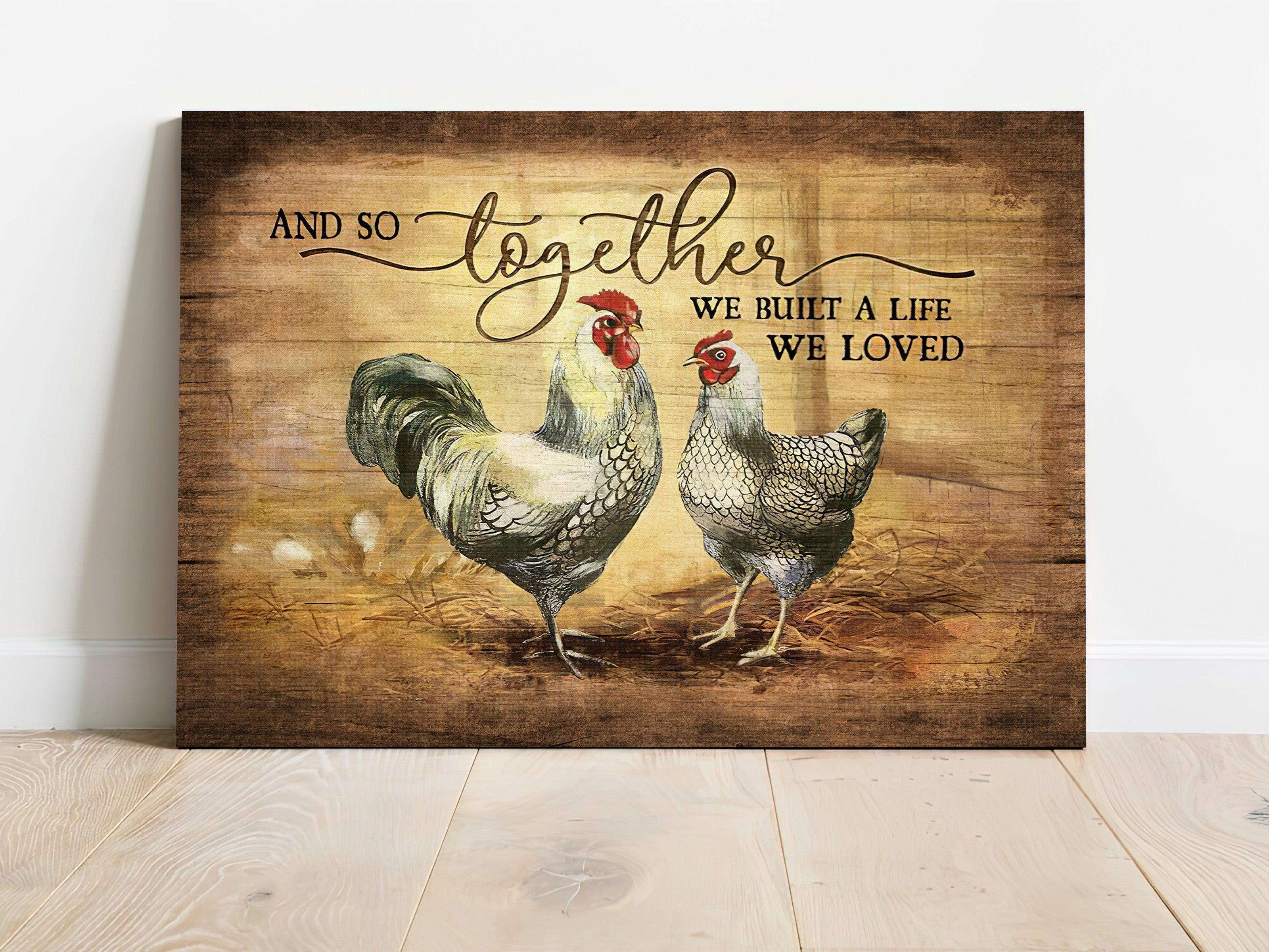 Couple Premium Wrapped Landscape Canvas - Chicken Couple, And So Together We Built A Life We Loved - Perfect Gift For Chicken Lovers, Couple, Lovers - Image 2