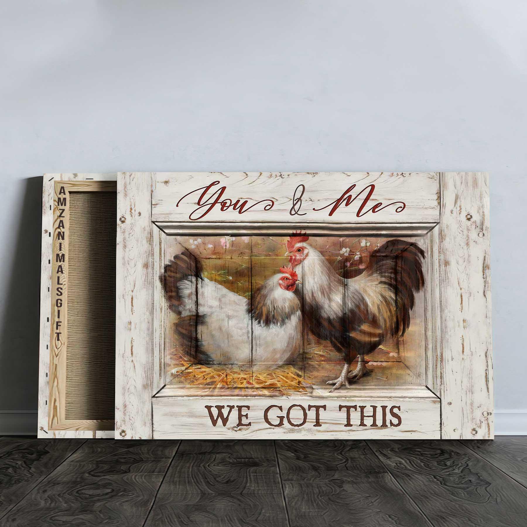 Couple Premium Wrapped Landscape Canvas - Couple Chicken, Farm Life, You & Me We Got This - Perfect Gift For Couple, Lovers, Farm Lovers - Image 3
