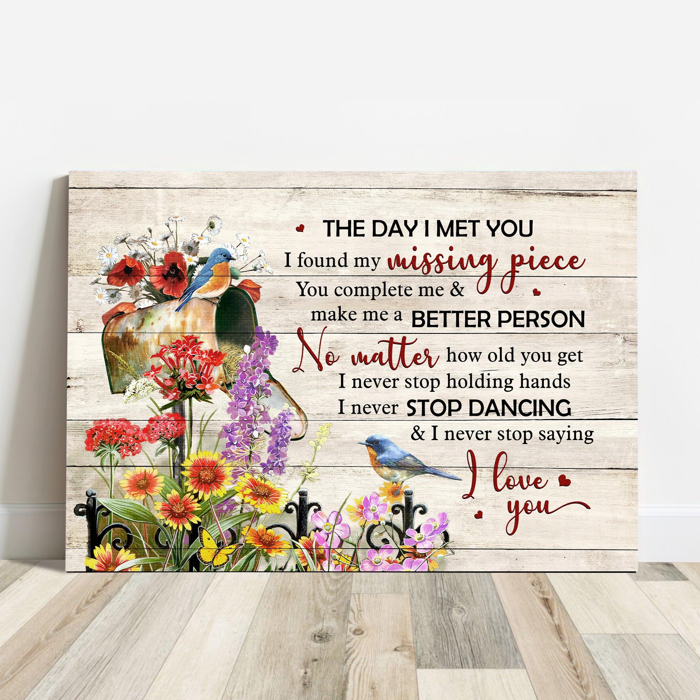 Couple Premium Wrapped Landscape Canvas - Flower Garden, Birdhouse, Hummingbird, I Never Stop Saying I Love You - Perfect Gift For Couple, Spouse - Image 2