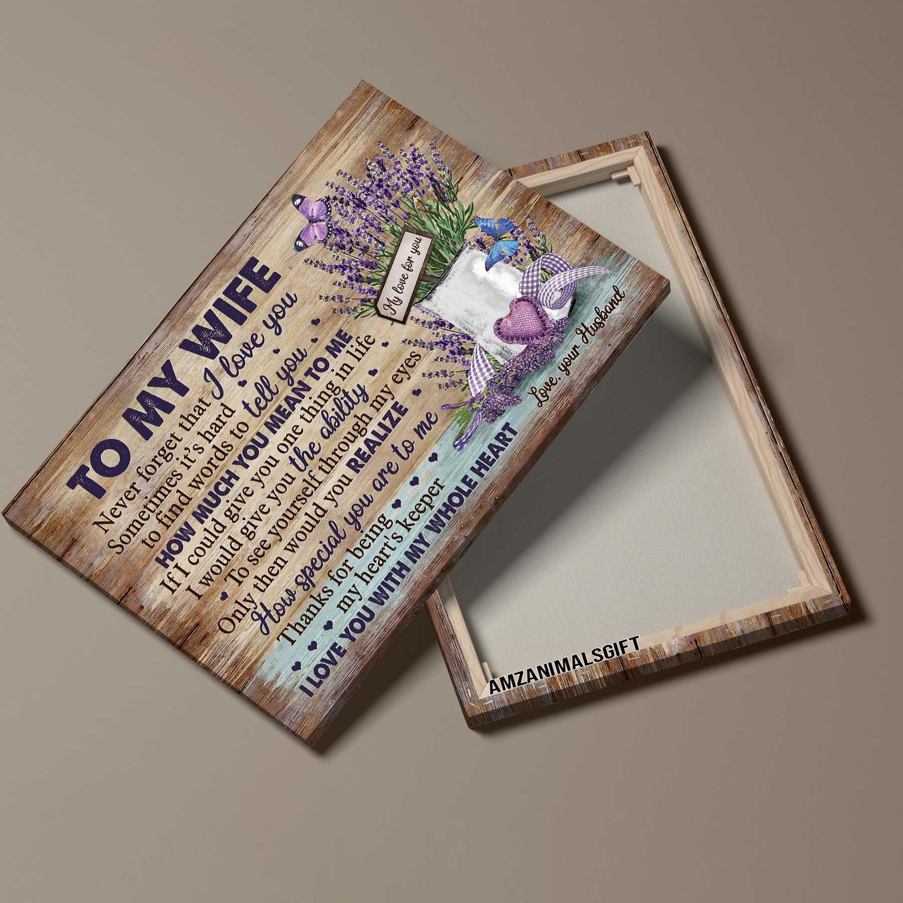 Couple Premium Wrapped Landscape Canvas - To My Wife, Lavender, I Love You With My Whole Heart - Perfect Gift For Couple, Spouse - Image 3