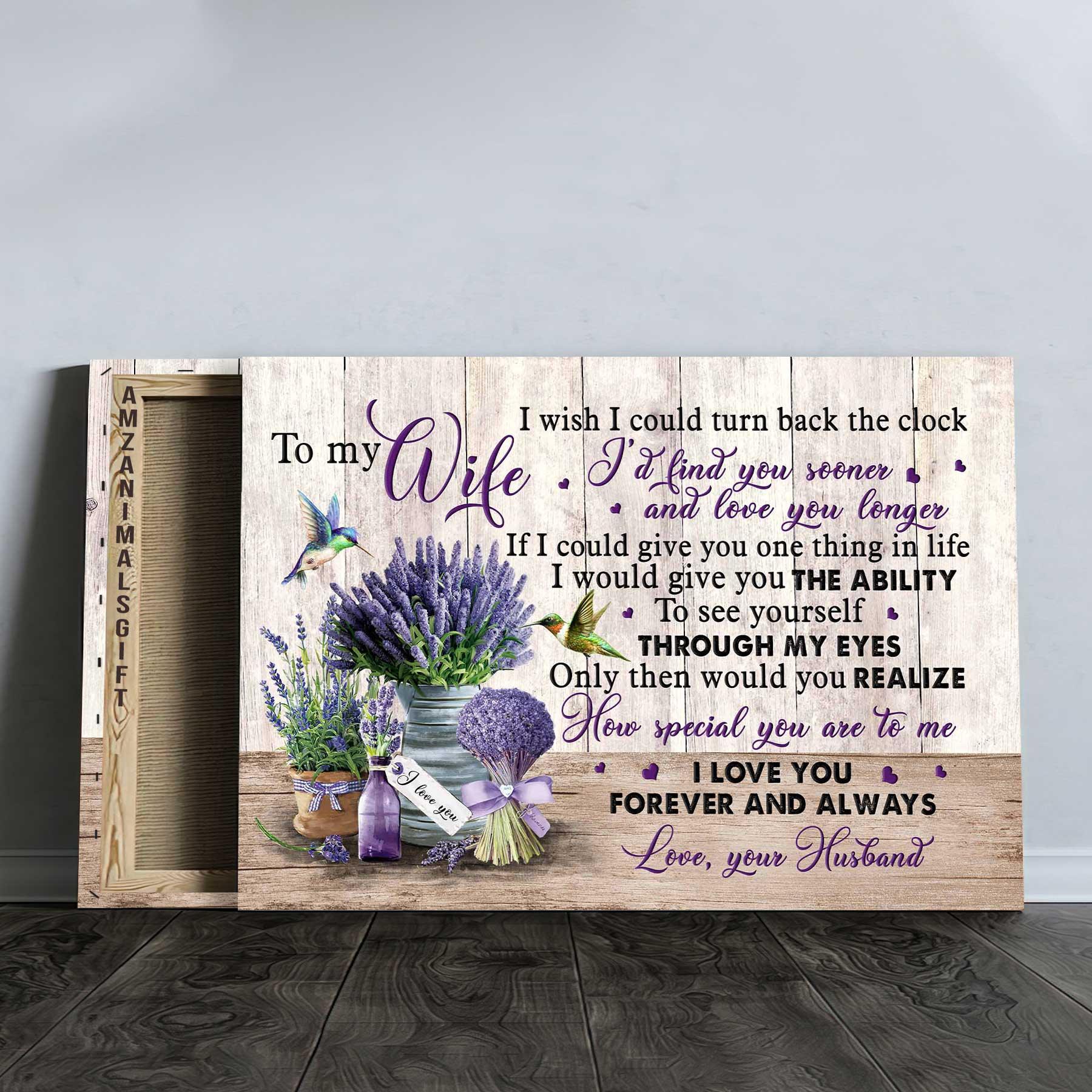 Couple Premium Wrapped Landscape Canvas - To My Wife, Lavender Painting, Hummingbird, In My Eye You Are Special - Perfect Gift For Couple, Spouse - Image 2