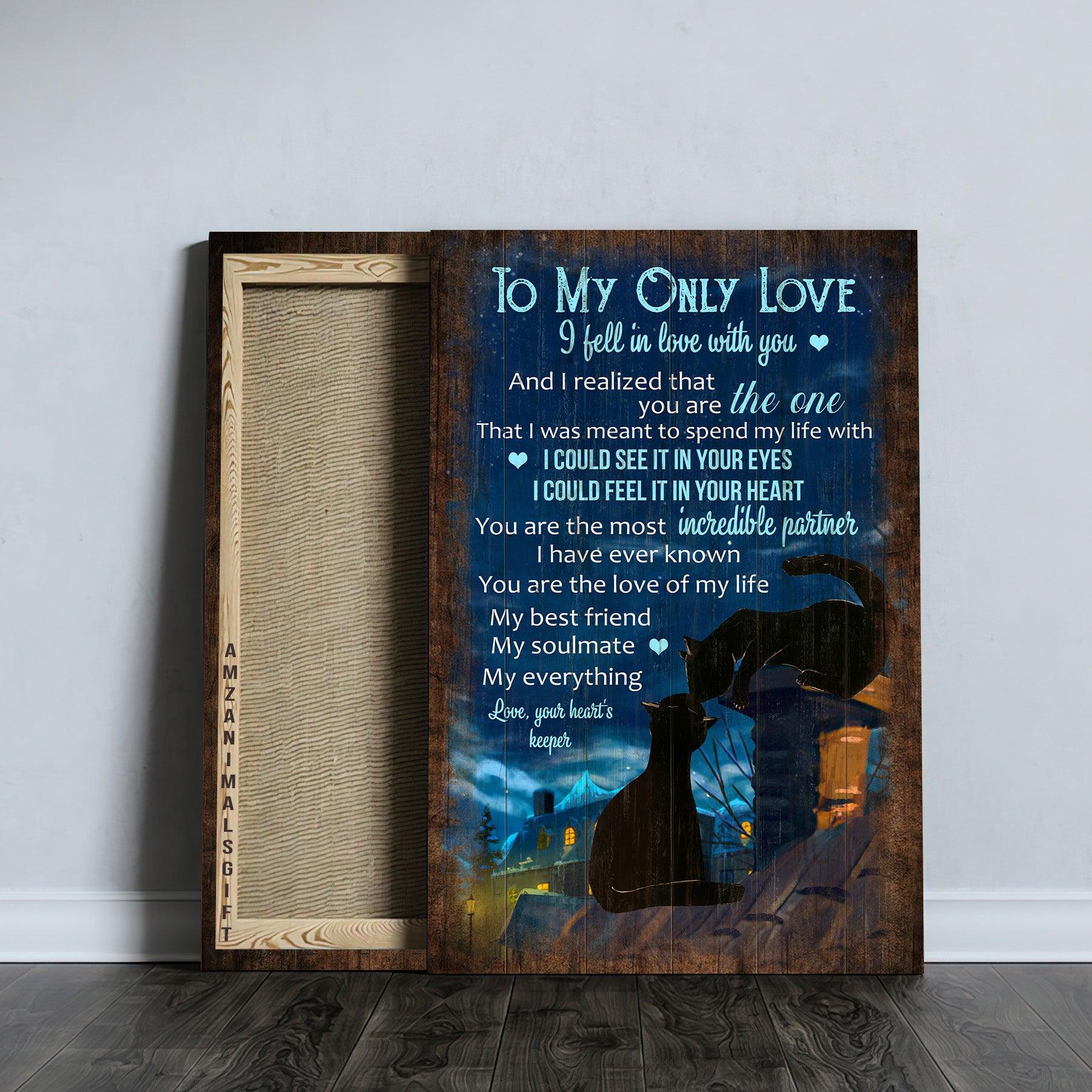 Couple Premium Wrapped Portrait Canvas - Black Cat, Wonderful Night, To My Only Love - Gift For Couple, Spouse, Lover - Image 3