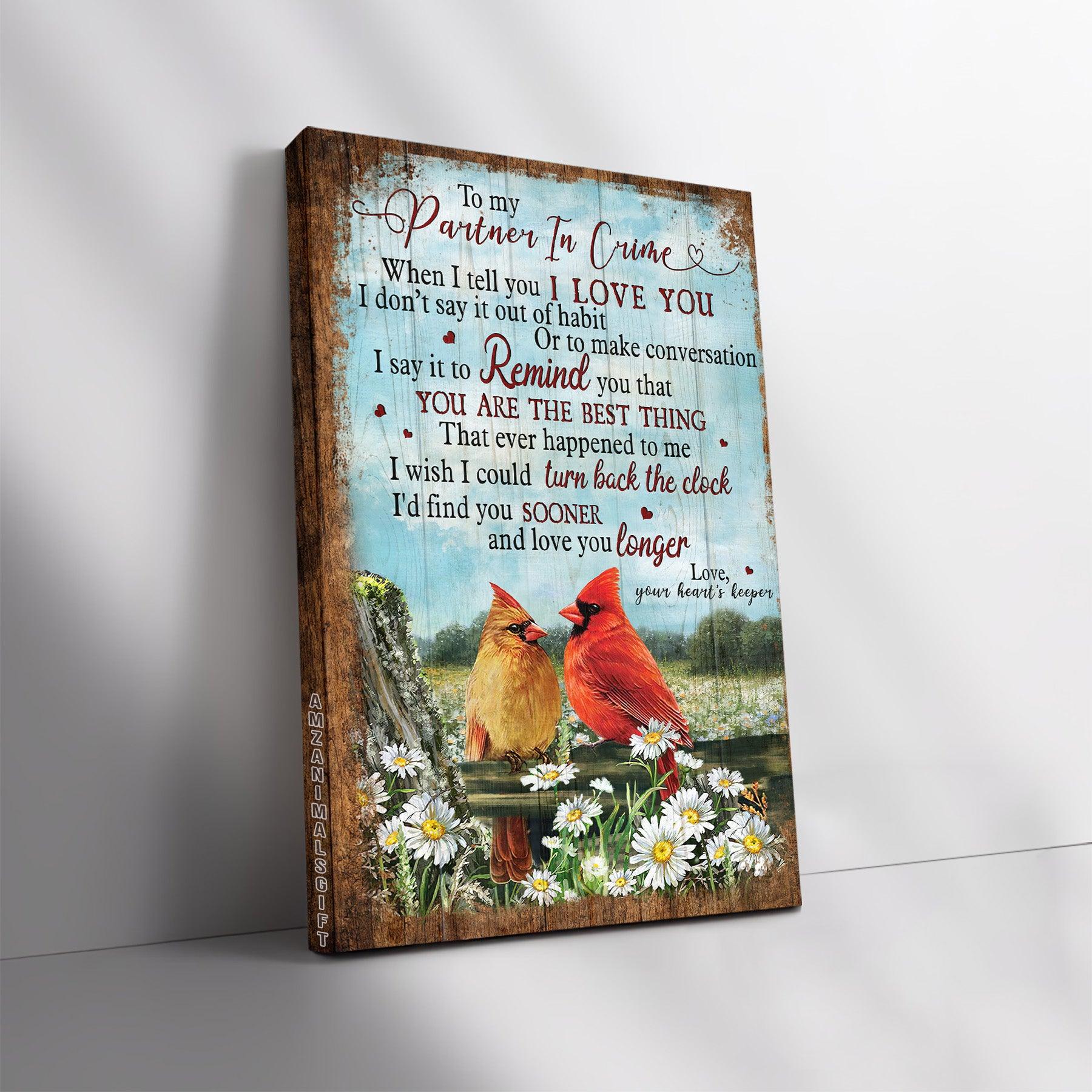 Couple Premium Wrapped Portrait Canvas - Cardinal Couple, Flower Field, I Wish I Could Find You Sooner - Perfect Gift For Couple, Spouse, Lovers