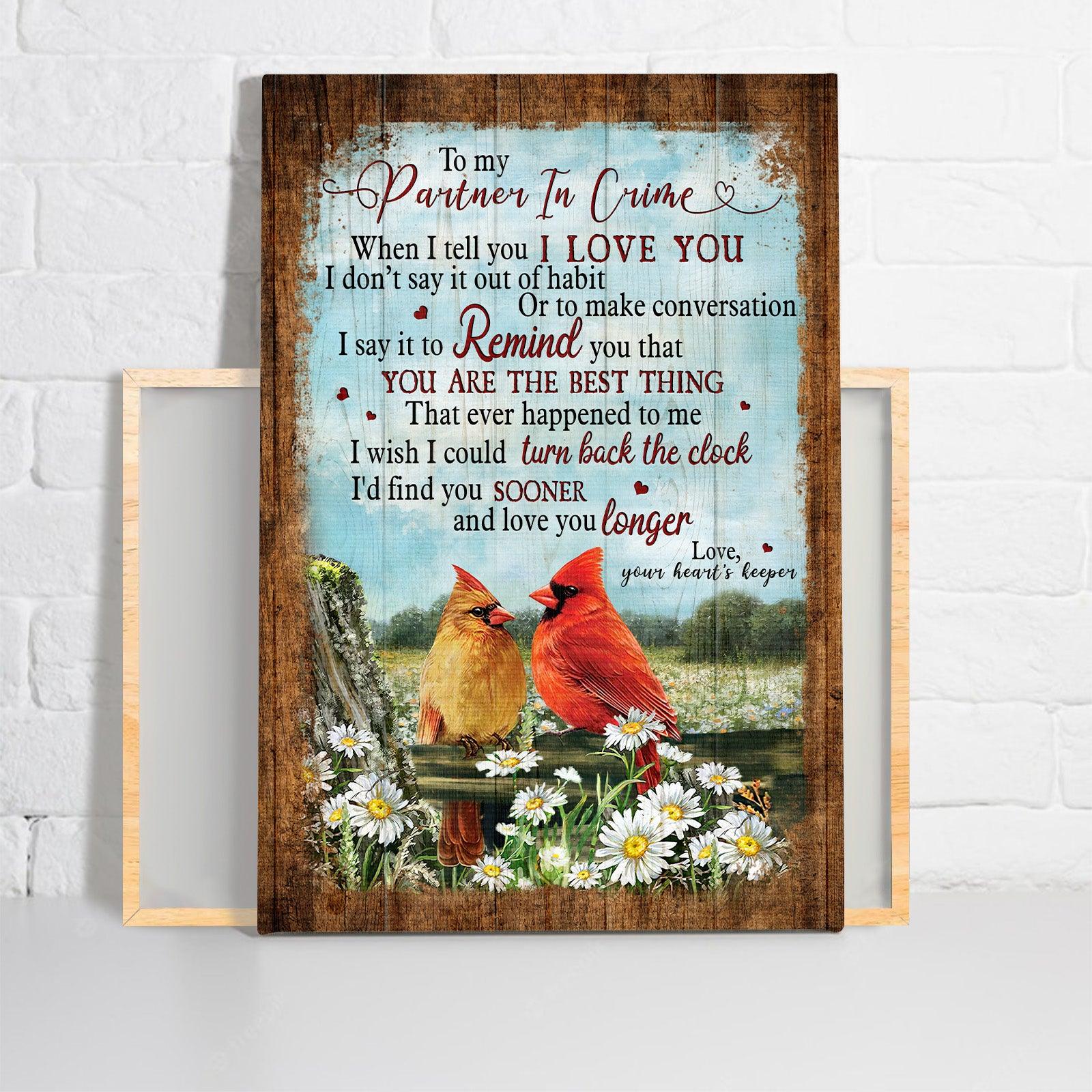 Couple Premium Wrapped Portrait Canvas - Cardinal Couple, Flower Field, I Wish I Could Find You Sooner - Perfect Gift For Couple, Spouse, Lovers - Image 2