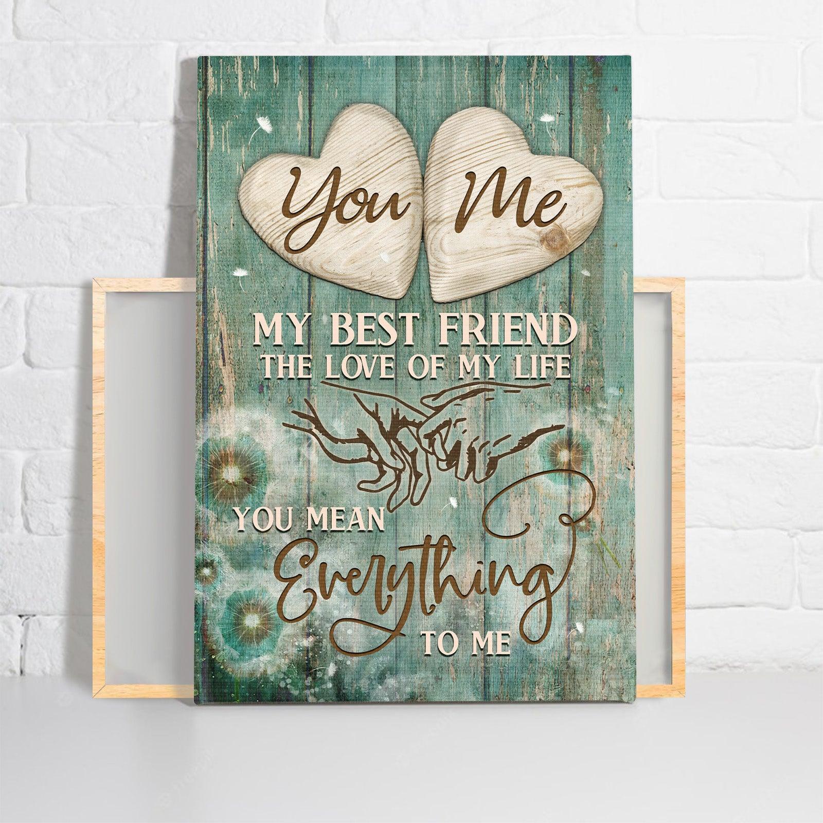 Couple Premium Wrapped Portrait Canvas - Holding Hands, Vintage Painting, You Mean Everything To Me - Gift For Couple, Lovers - Image 2