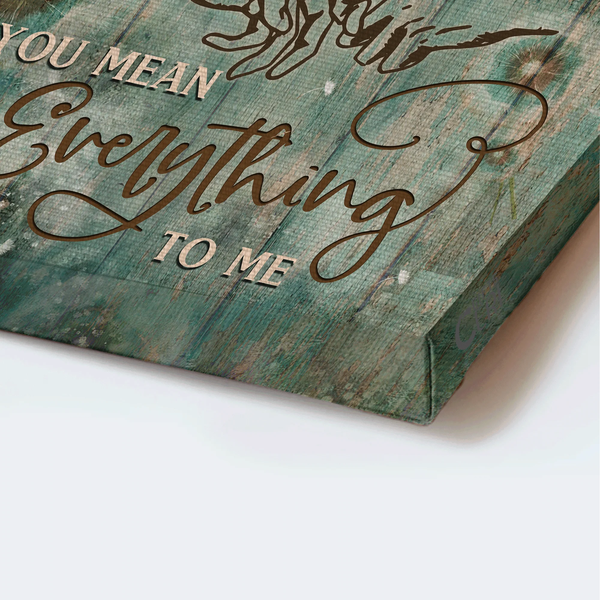 Couple Premium Wrapped Portrait Canvas - Holding Hands, Vintage Painting, You Mean Everything To Me - Gift For Couple, Lovers - Image 3