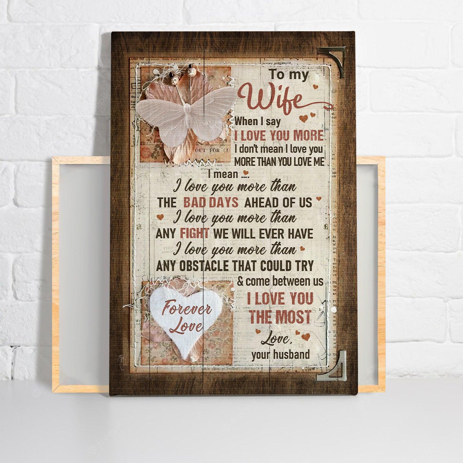 Couple Premium Wrapped Portrait Canvas - To My Wife, Butterfly, Happy Marriage, I Love You The Most - Perfect Gift For Wife, Couple, Spouse - Image 2