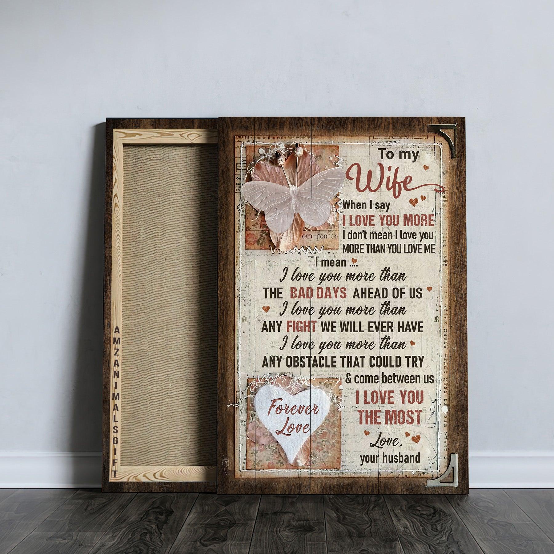 Couple Premium Wrapped Portrait Canvas - To My Wife, Butterfly, Happy Marriage, I Love You The Most - Perfect Gift For Wife, Couple, Spouse - Image 3