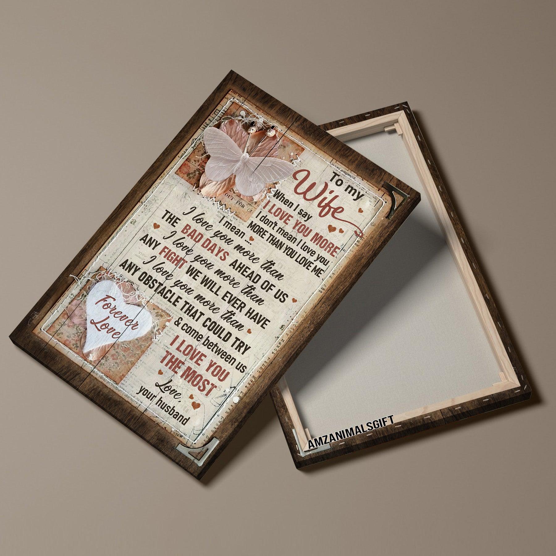 Couple Premium Wrapped Portrait Canvas - To My Wife, Butterfly, Happy Marriage, I Love You The Most - Perfect Gift For Wife, Couple, Spouse - Image 4