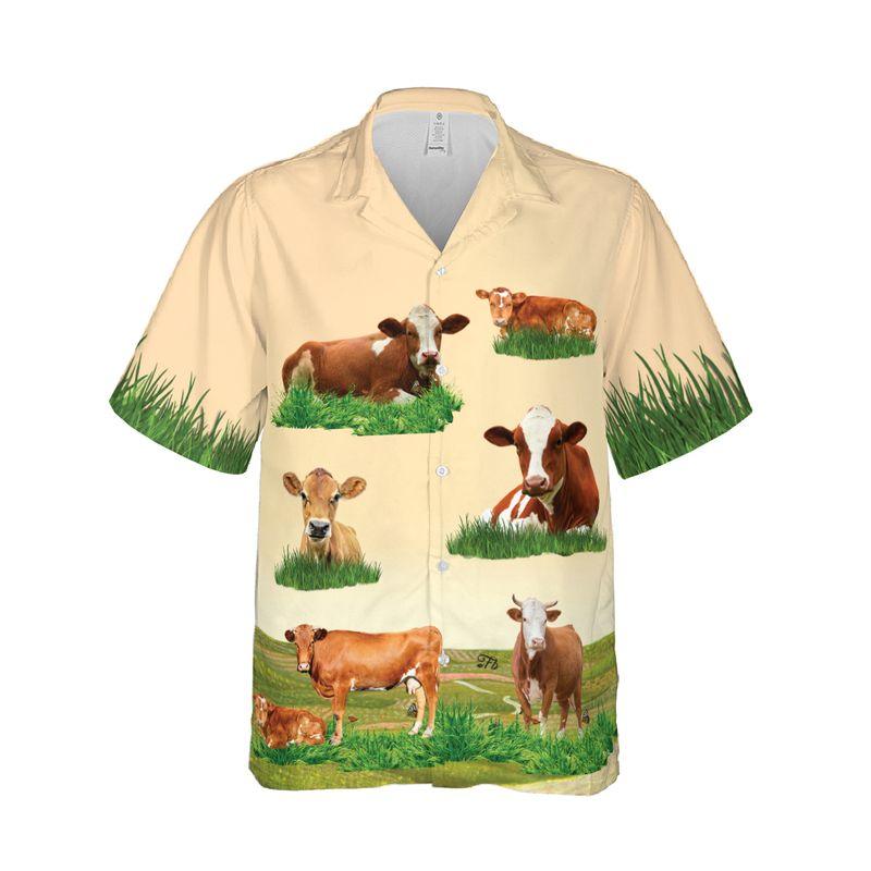 Cow Aloha Hawaiian Shirts For Summer - Cow Farm Art Hawaiian Set Vacation Outfits For Men Women - Gift For Cow Lovers, Farmers, Friend - Image 4